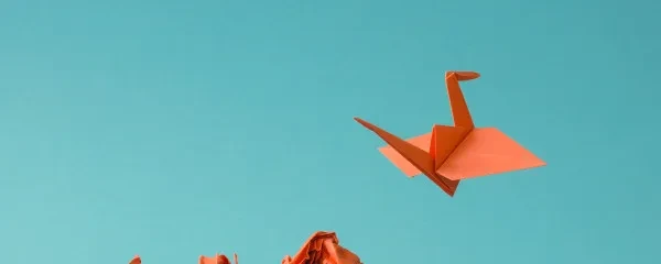 Paper bird flying