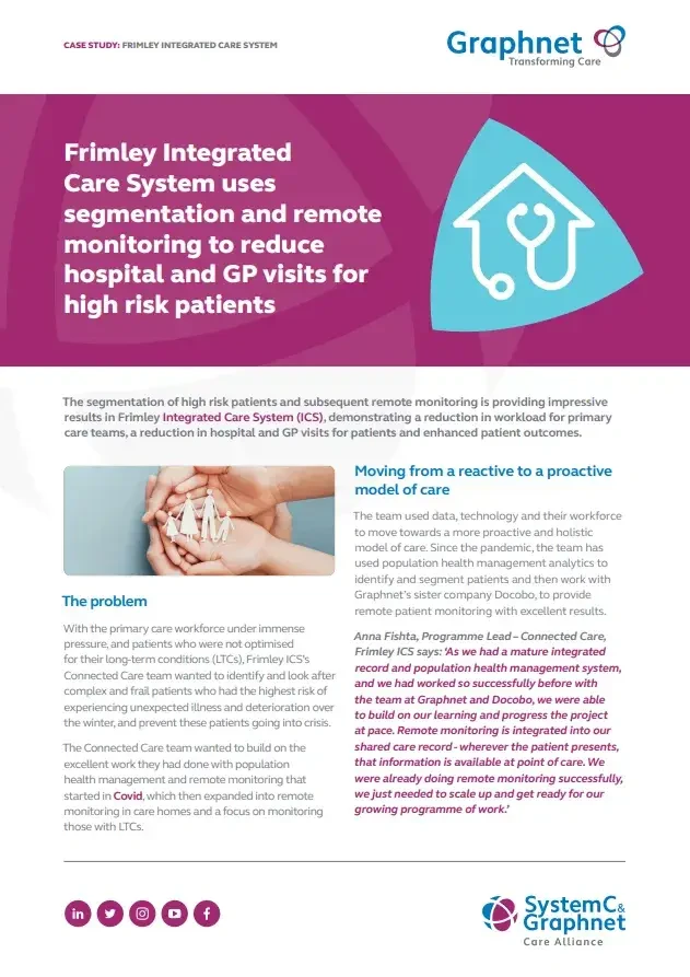 Frimley Remote Monitoring Front Page Case Study