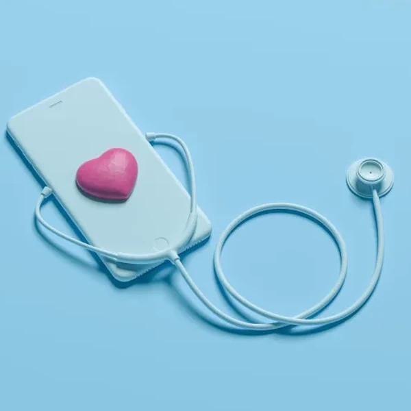 Phone With Stethoscope And Heart